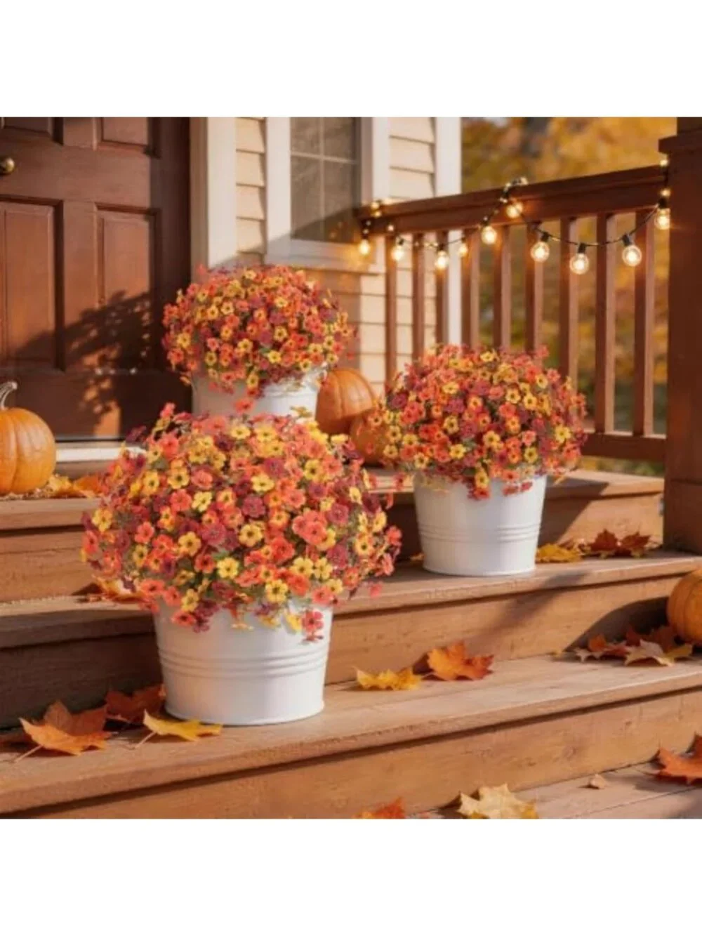 12 Bundles UV Resistant Faux Fall Flowers - Perfect for Outdoor Decor & Garden